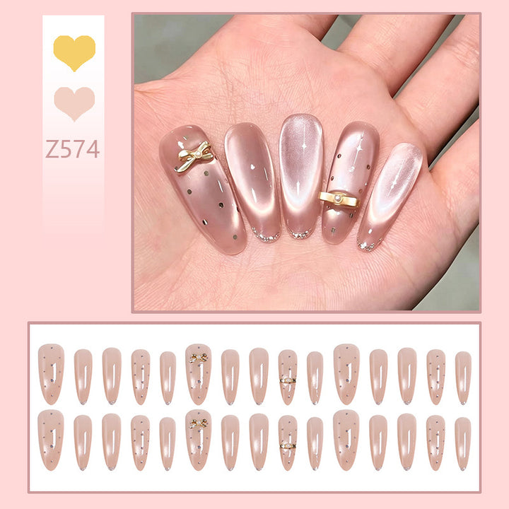 Acrylic nail set with elegant jewelry details Stornfield