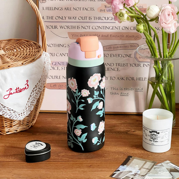 Ladies Insulated Water Bottle with Floral Design Stornfield
