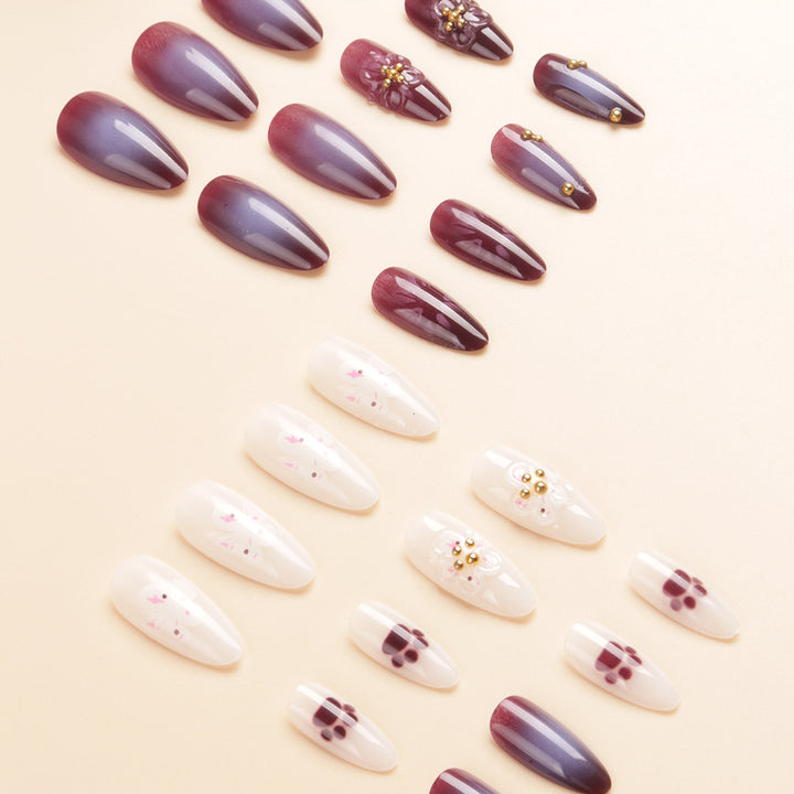 Floral Embellished Stiletto Nail Art Stornfield