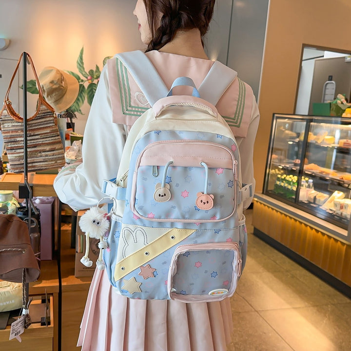 Playful Embroidered Star-Themed Backpack Stornfield