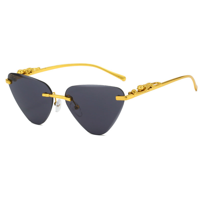 Women's Designer Sunglasses with Creative, Triangular Frame and Elegant Gold Accents Stornfield