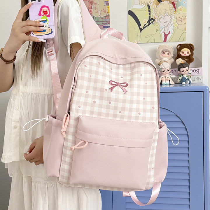 Checked Patterned School Backpack Stornfield