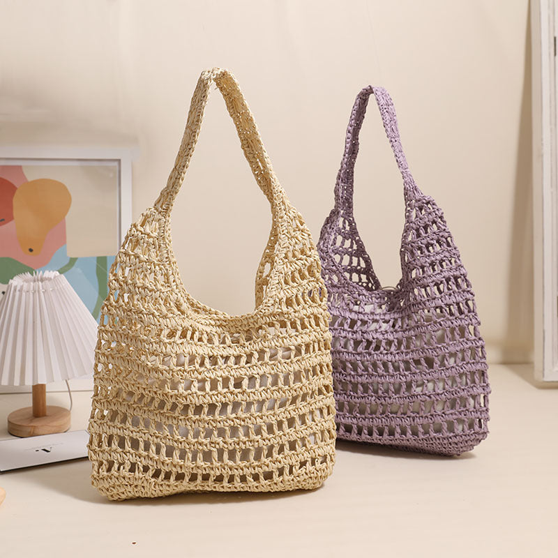 Trendy net tote bag with gathered design Stornfield