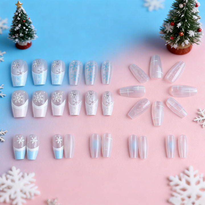 Stylish Winter-Themed Press-On Nails Stornfield
