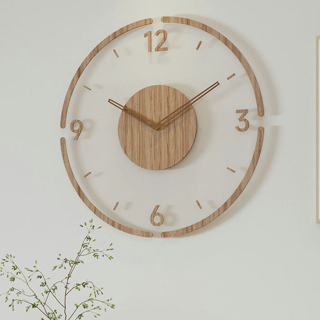 Nordic Silent Wall Decoration Clock Made of Real Wood, 35 cm | Silent and Stylish | Stornfield