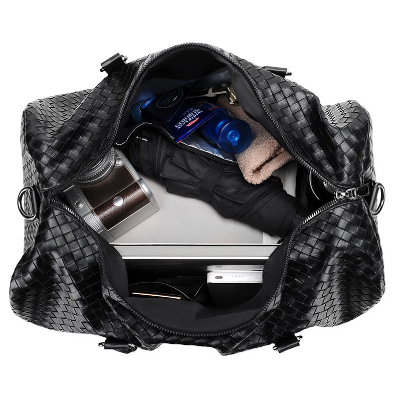 Woven Leather Weekend Duffle Stornfield