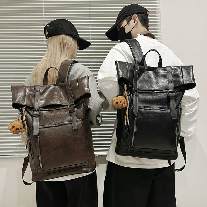 Vintage Leather Rolltop Backpack Stornfield