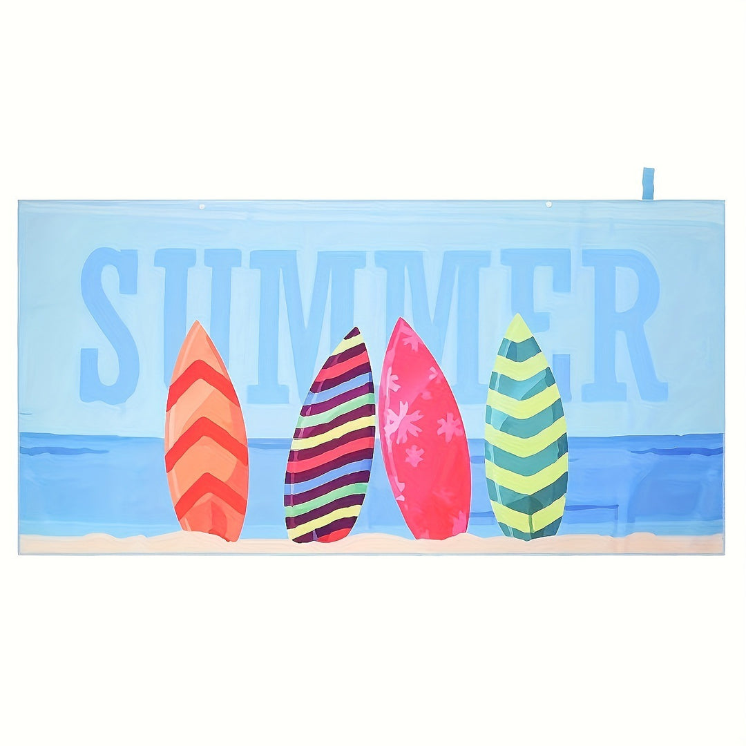 Women's beach blanket with colorful surf design Stornfield