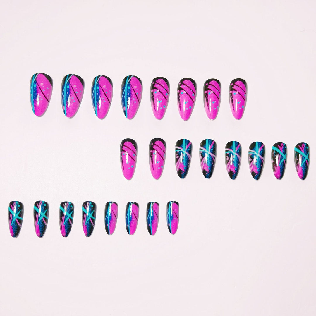 Artificial nails with geometric glamour design Stornfield