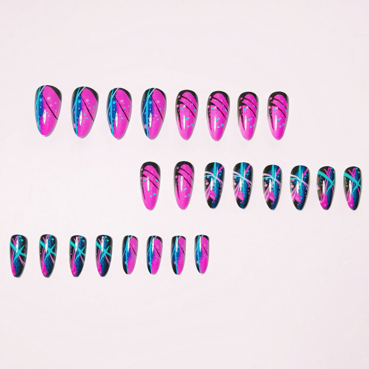 Artificial nails with geometric glamour design Stornfield