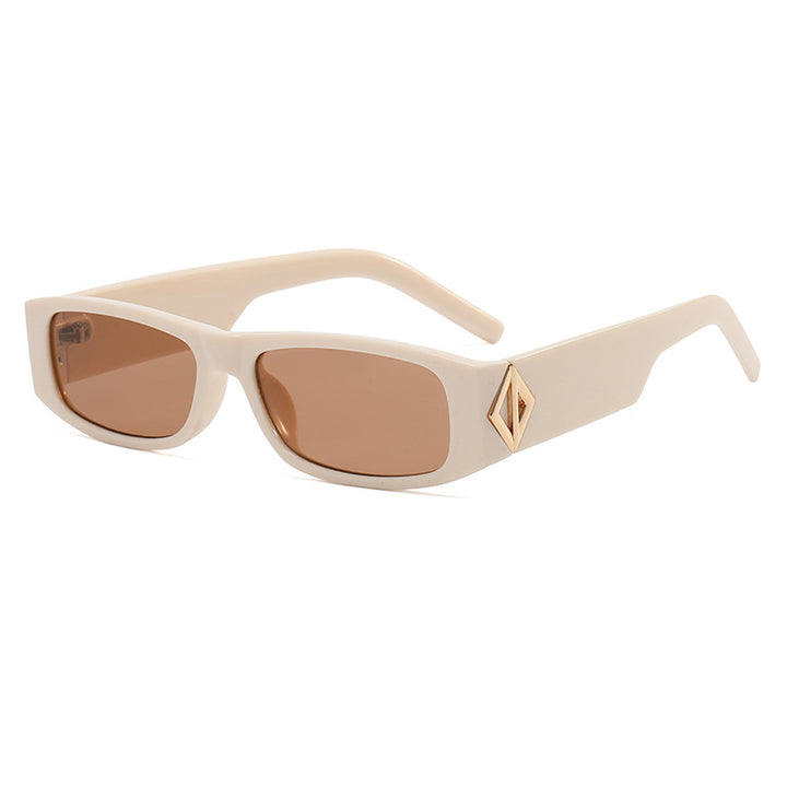 Women's fashionable rectangular sunglasses with stylish metal application Stornfield