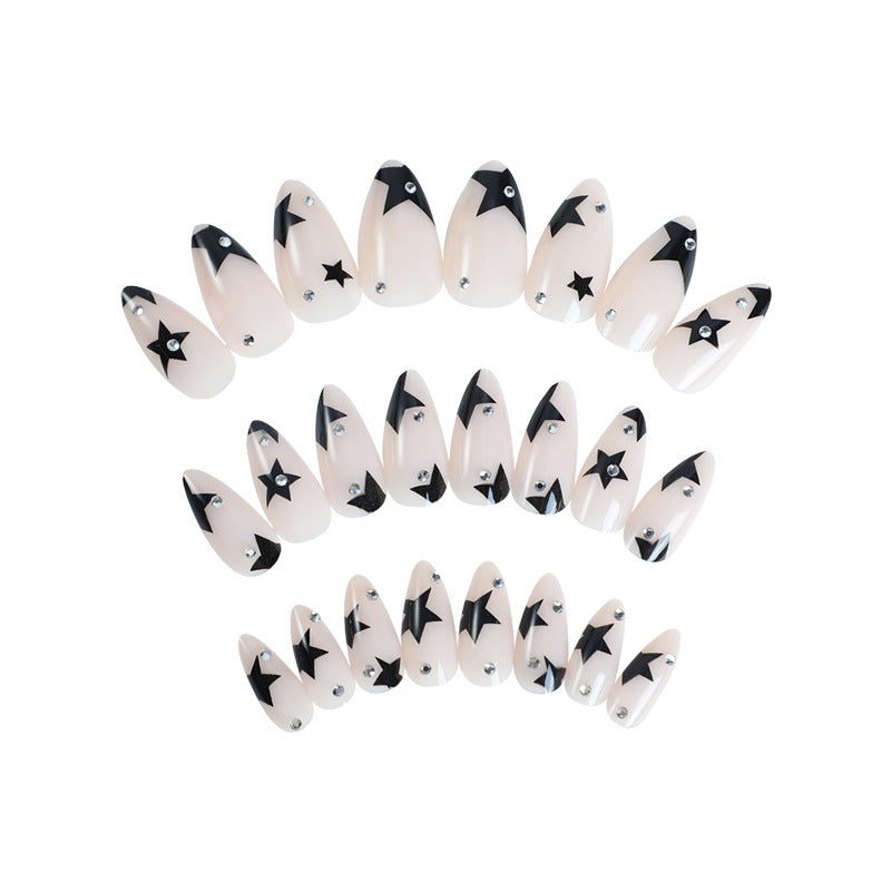 Artistic Press-On Nail Set with Star Design Stornfield