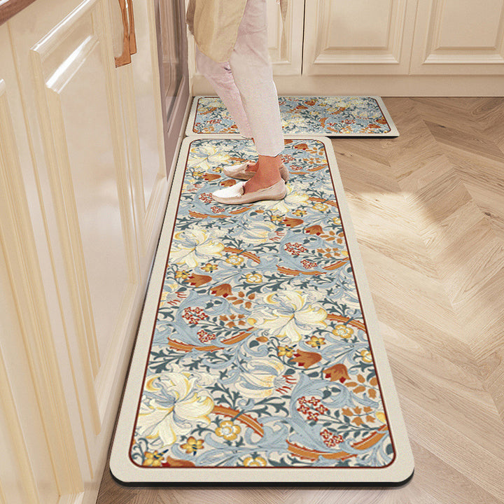 Floral Pattern Kitchen Comfort Mat