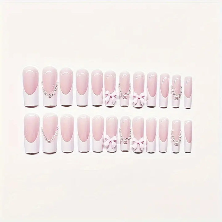Bow-Embellished Press-On Nail Set Stornfield