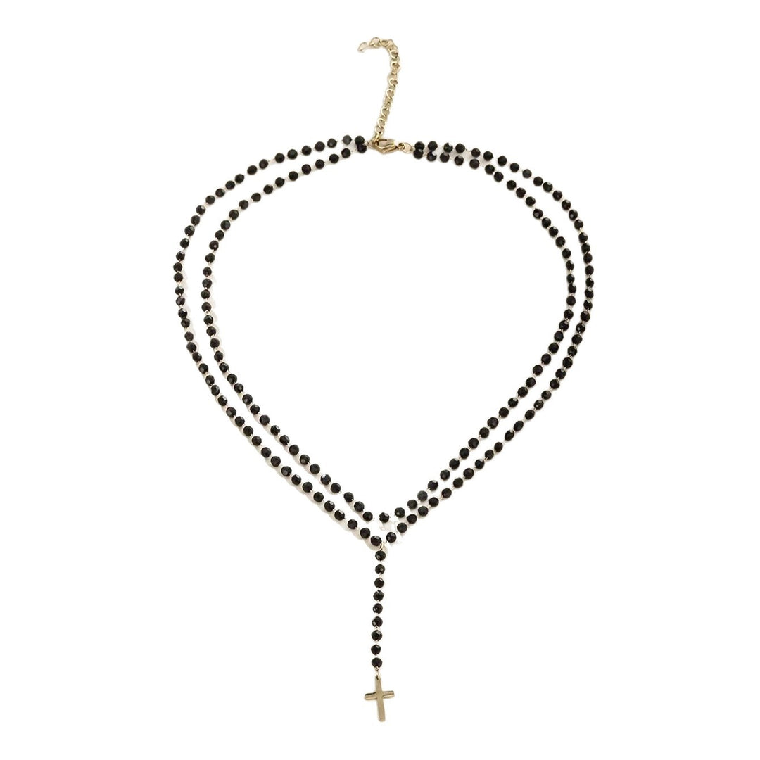 Layered Beaded Cross Necklace Stornfield