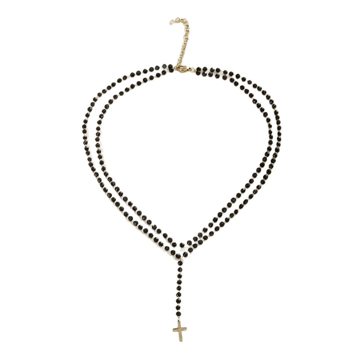 Layered Beaded Cross Necklace Stornfield