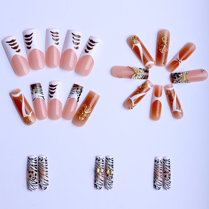 Artificial nails with unique animal and flower motifs Stornfield