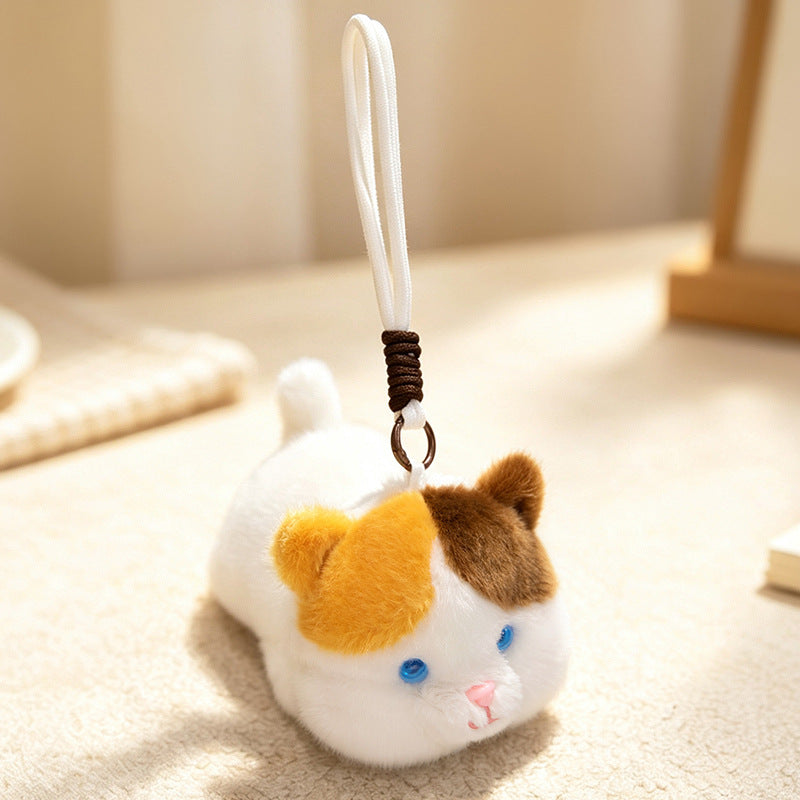 Plush Fox Bag Charm Keychain with Wrist Loop and Soft Faux-Fur Stornfield
