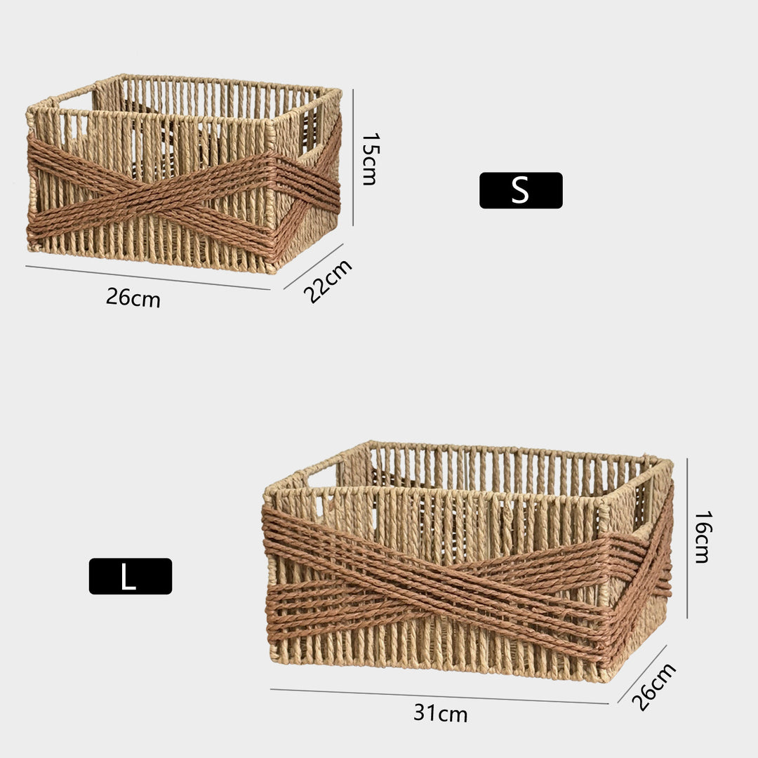 Handcrafted storage basket with decorative weave Stornfield