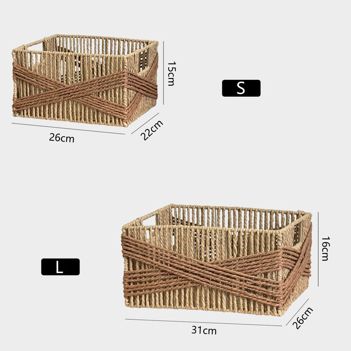 Handcrafted storage basket with decorative weave Stornfield
