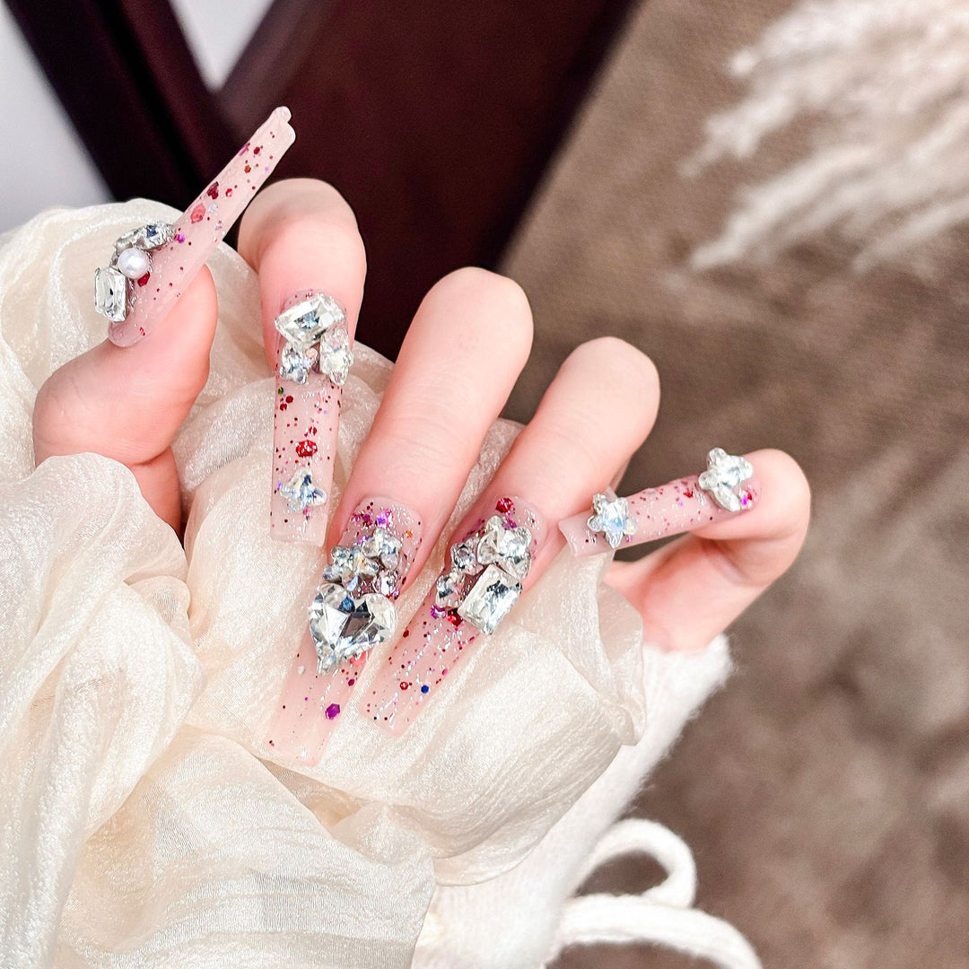 Glamorous Glitter Press-On Nail Tips