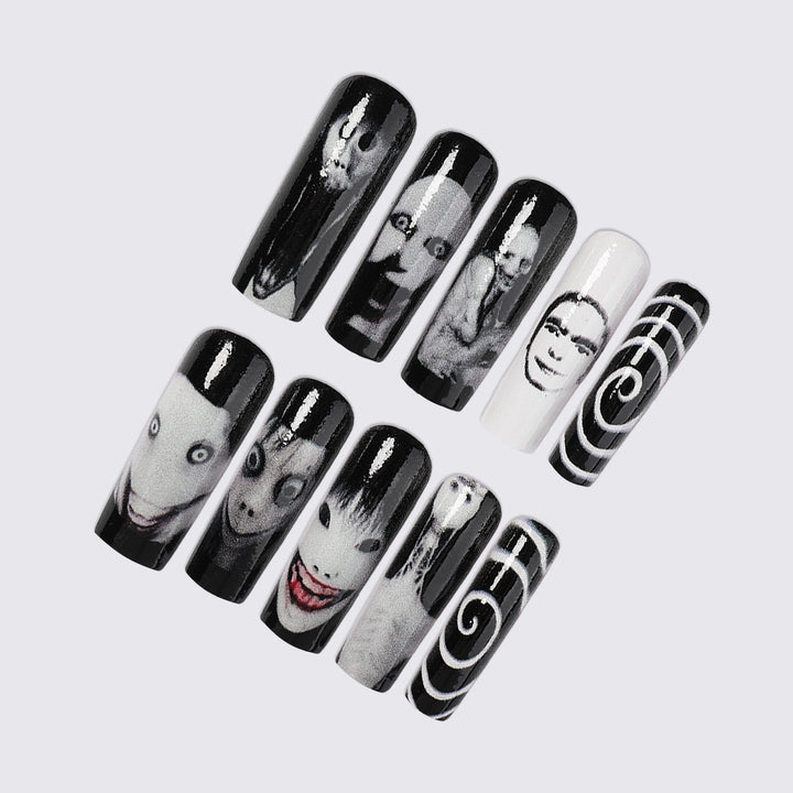 Stylish artificial nail set with unique graphics Stornfield