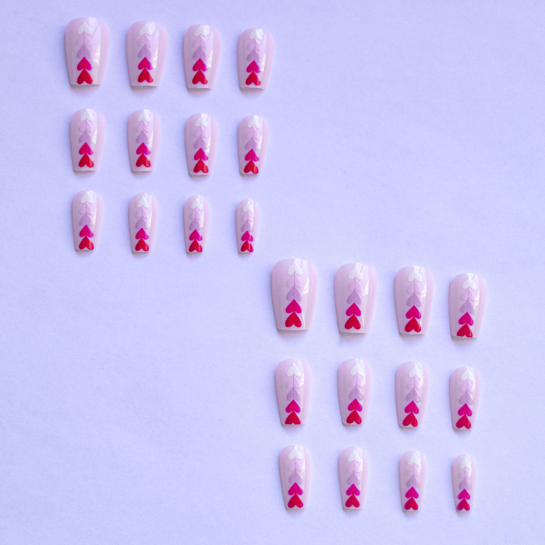 Heart-Design Press-On Nail Set Stornfield