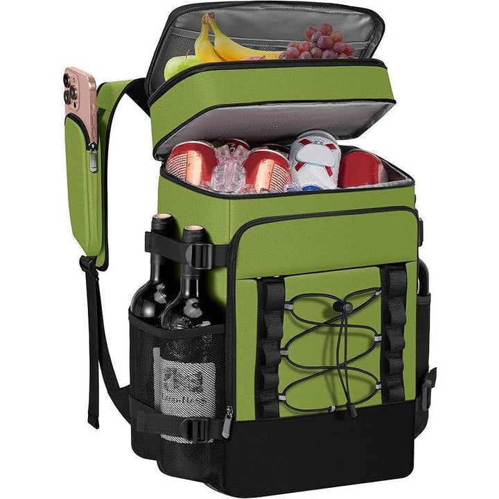 Unisex insulated cooling backpack with bottle holder, organizer pocket and padded carrying comfort Stornfield
