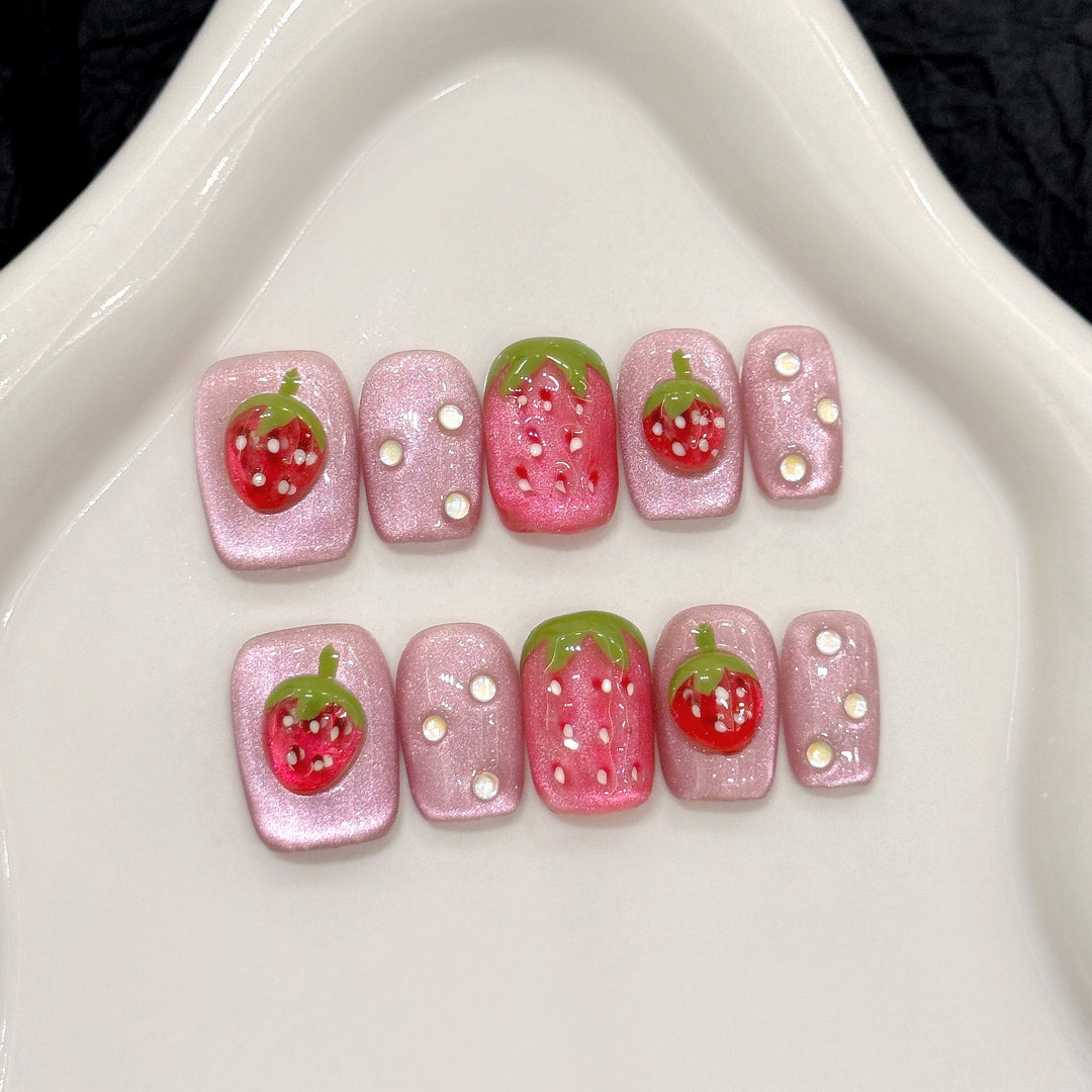 Strawberry-Themed Nail Art Set