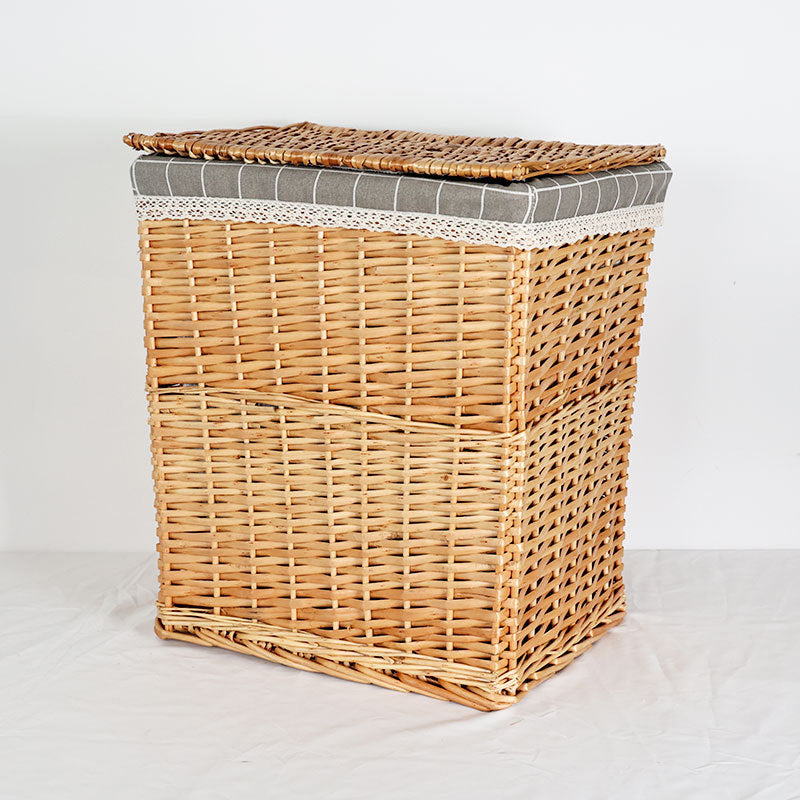 Women's laundry basket with decorative fabric cover and practical lid Stornfield