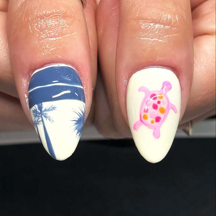 Ocean-Themed Decorative Press-On Nail Set