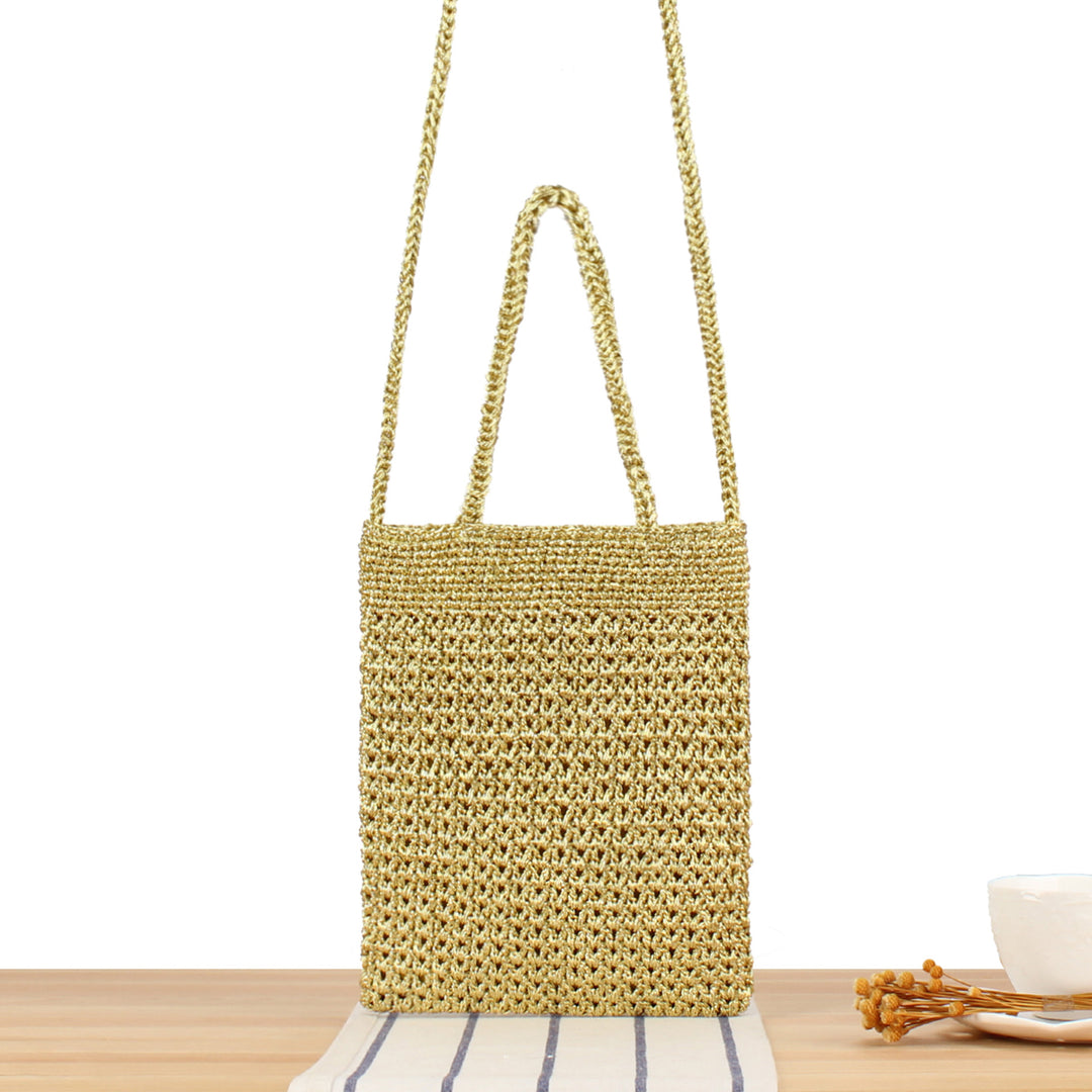 Shoulder bag made of hand-knotted natural material with fine texture Stornfield