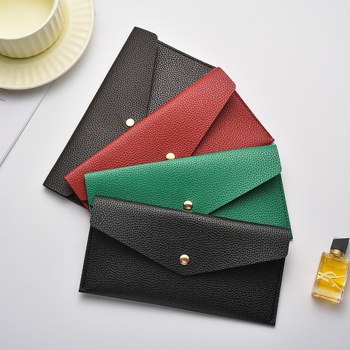 Elegant Textured Leather Clutch Wallet Stornfield