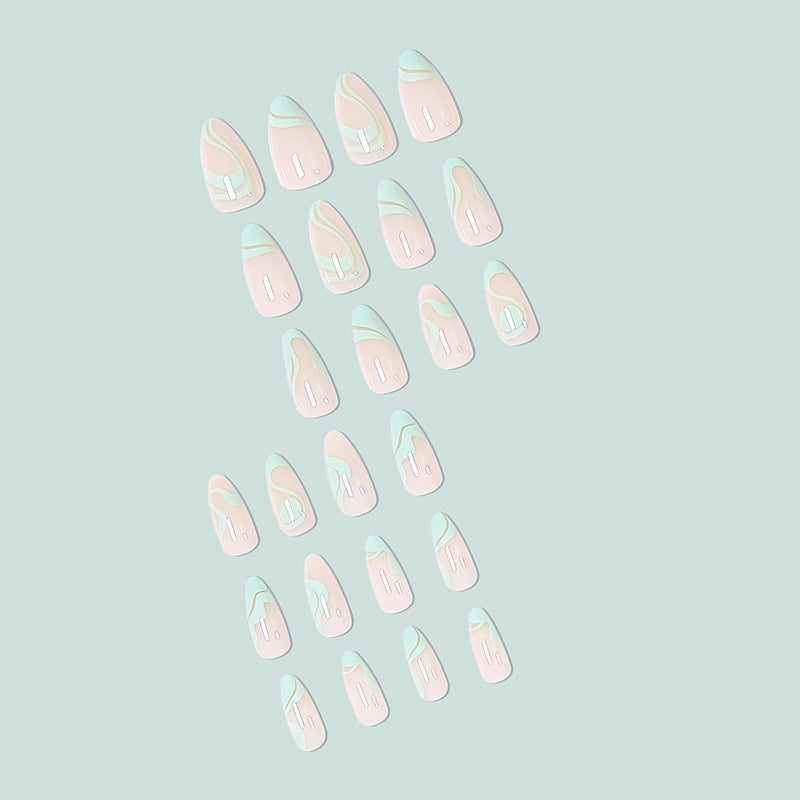 Artful nail design with curved lines Stornfield