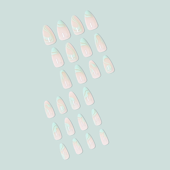 Artful nail design with curved lines Stornfield
