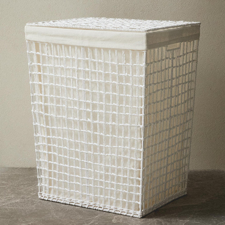 Modern laundry basket with embroidered pattern Stornfield