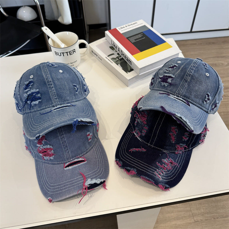 Women's Distressed Denim Baseball Cap Stornfield