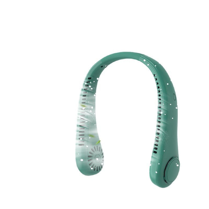 Unisex portable rechargeable neck fan with quiet dual fan adjustable air levels and ergonomic neckband Stornfield