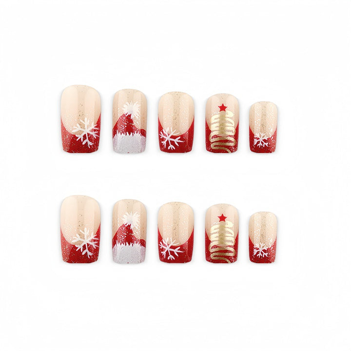 Artificial nails with festive Christmas design Stornfield