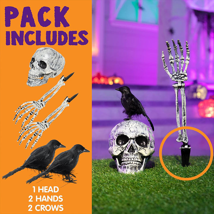 Halloween-Themed Decorative Skeleton Hand Display