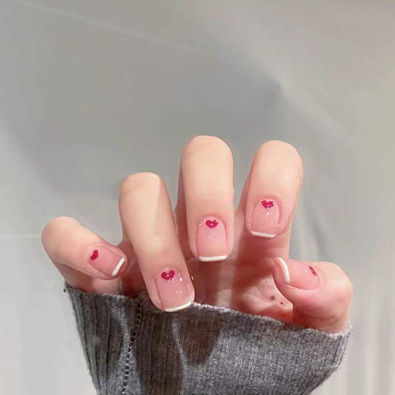 Heart-Embossed Press-On Nail Set Stornfield