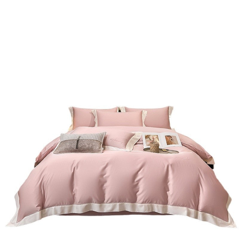 Luxury Brushed Microfiber Hotel-Feel Duvet Cover Set with Contrast Hem and Envelope Closure