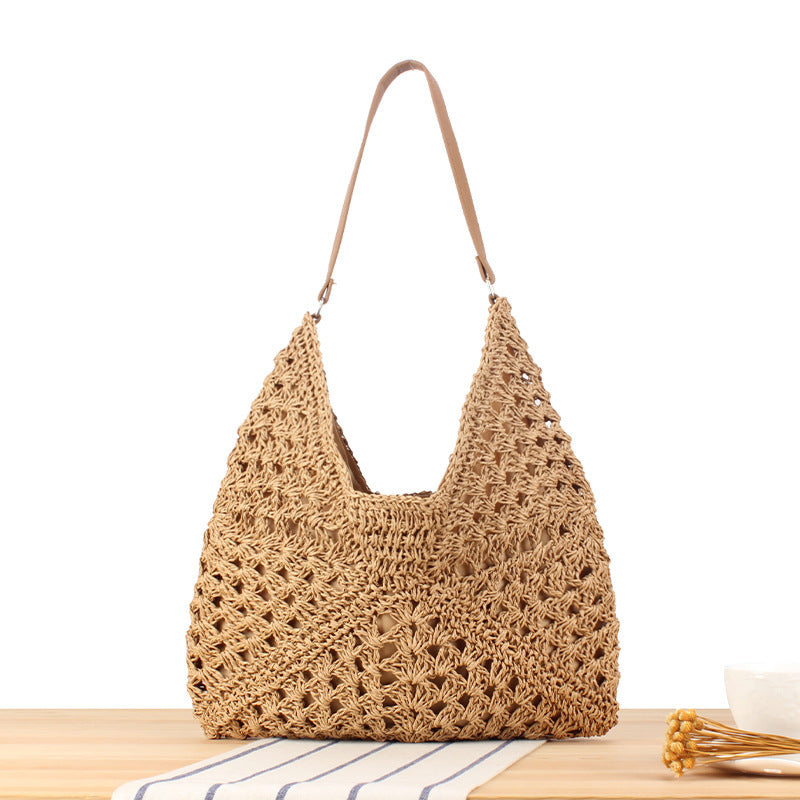 Shoulder bag with hand-knotted pattern and leather accents Stornfield