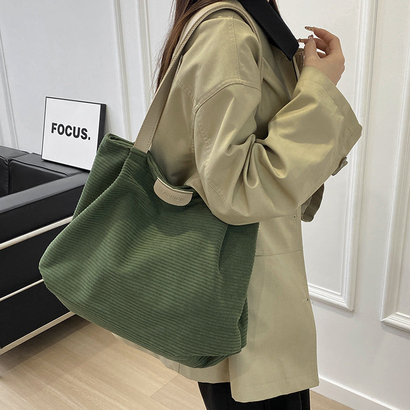 Textured Fabric Daily Hobo Handbag