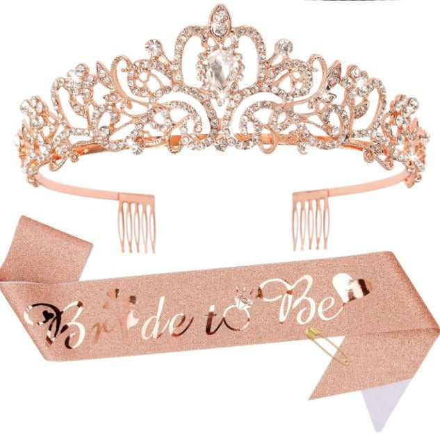 Women Elegant Tiara with Personalized Sash Stornfield