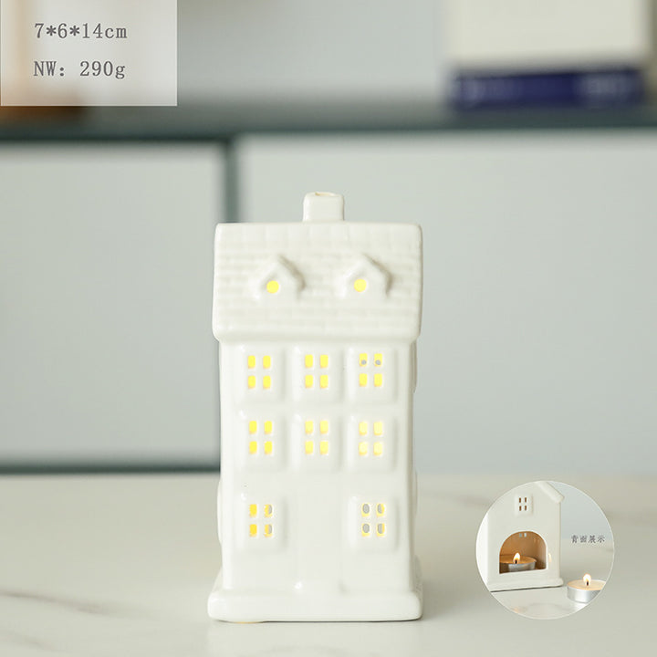 Ceramic House-Shaped Candle Holder Stornfeild