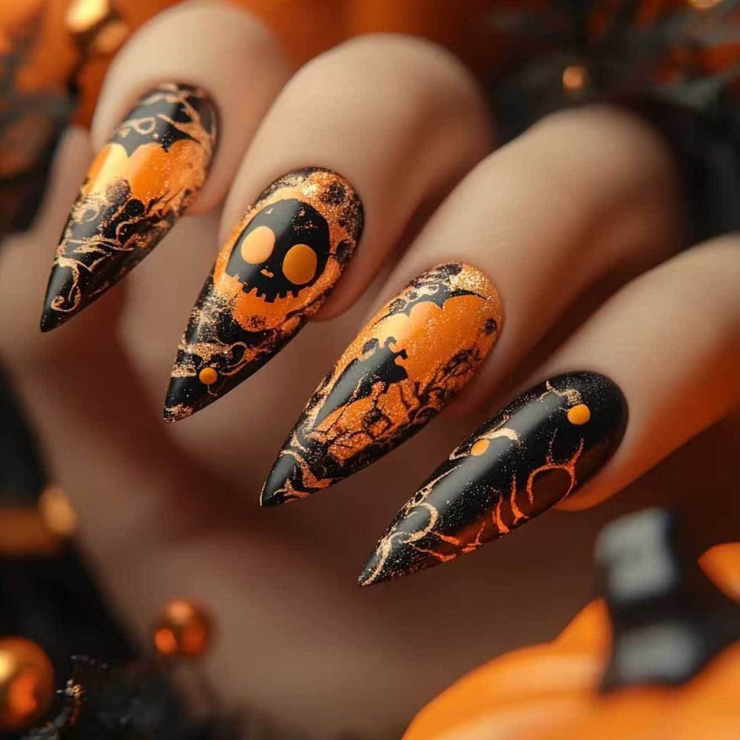 Halloween-Themed Acrylic Nail Art Set
