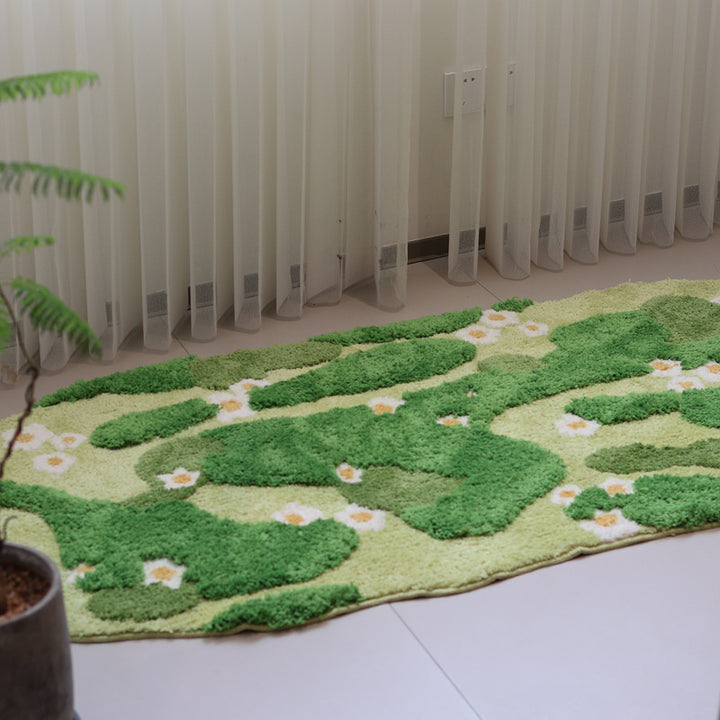 Floral-Designed Plush Area Rug