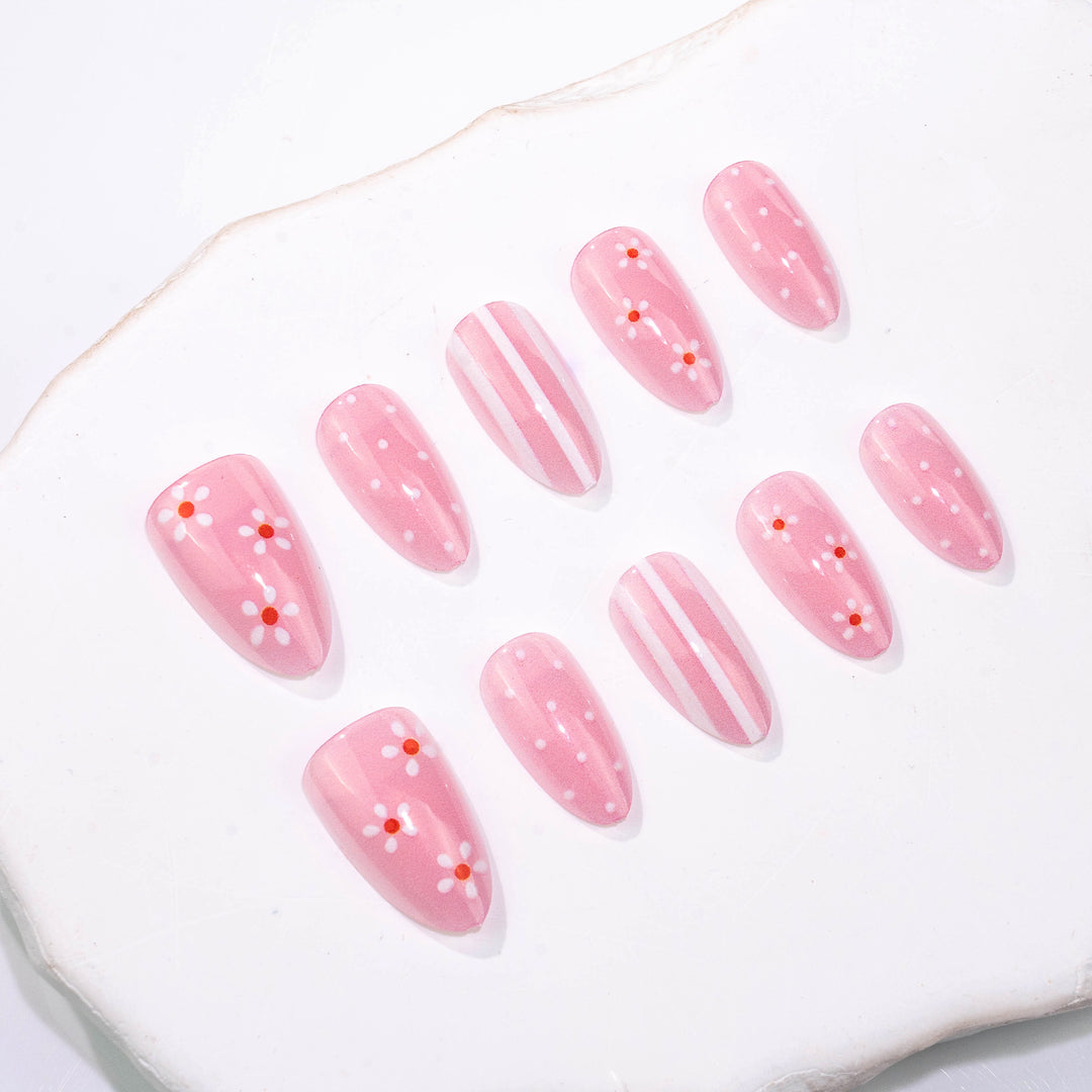 Elegant Floral Design Press-On Nail Art Set Stornfield