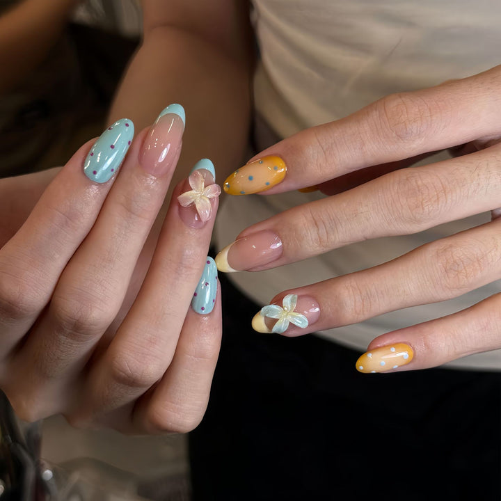 Artificial Hand Nail Art with Floral Accents Stornfield